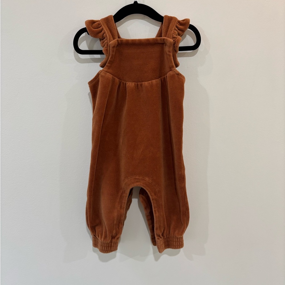 Angel Dear Velour Ruffle Overalls